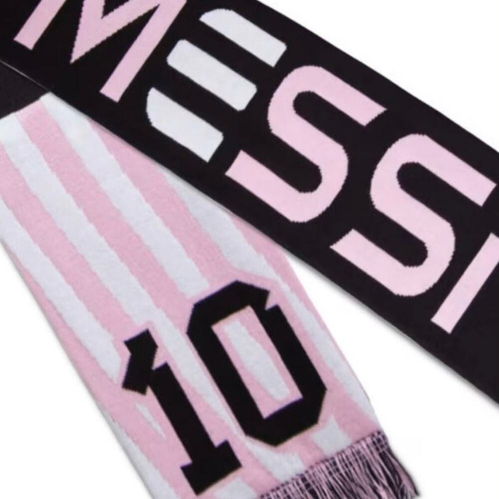 Inter Miami Messi soccer club scarf NWT pink and black